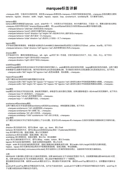 marquee标签详解