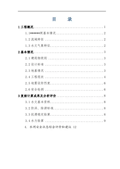工程复核计算分析报告