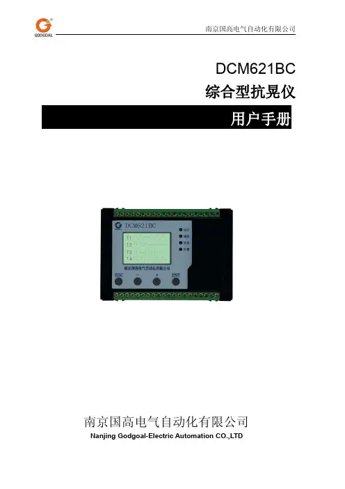 南京国高电气自动化有限公司 DCM621BC 综合型抗晃仪 用户手册说明书