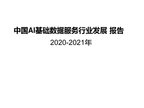 2020-2021年中国AI基础数据服务行业研究报告