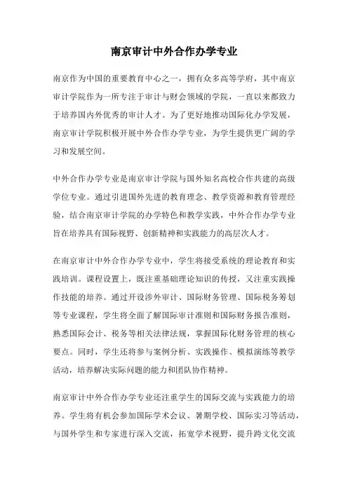 南京审计中外合作办学专业
