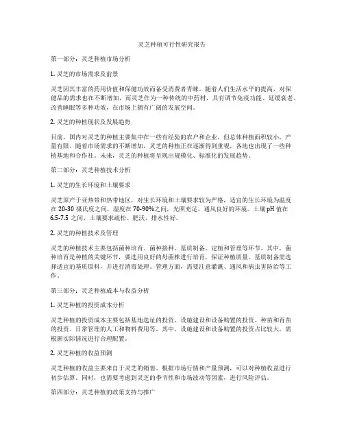 灵芝种植可行性研究报告