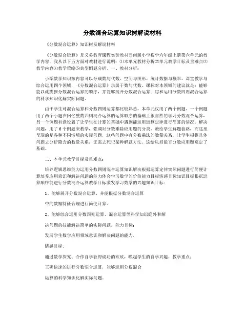 分数混合运算知识树解说材料