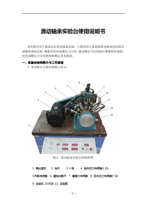 滑动轴承实验台使用说明书 指导书