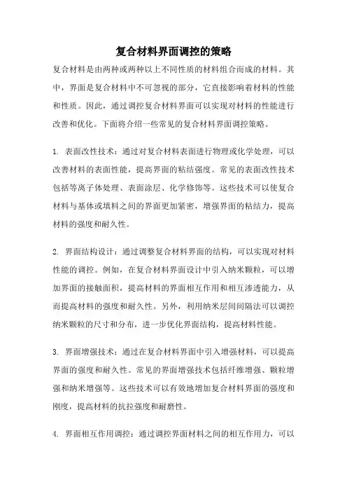 复合材料界面调控的策略