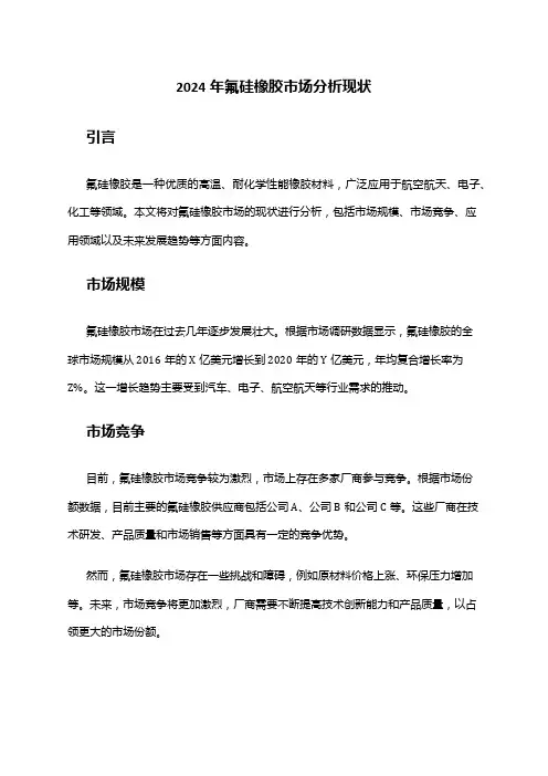2024年氟硅橡胶市场分析现状