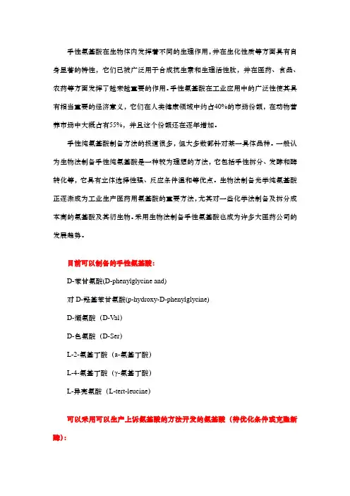 生物法制备非天然氨基酸及衍生物