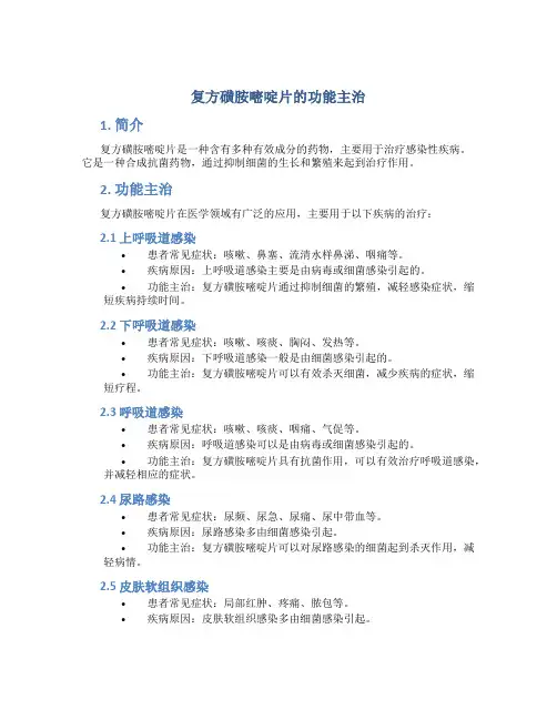复方磺胺嘧啶片的功能主治