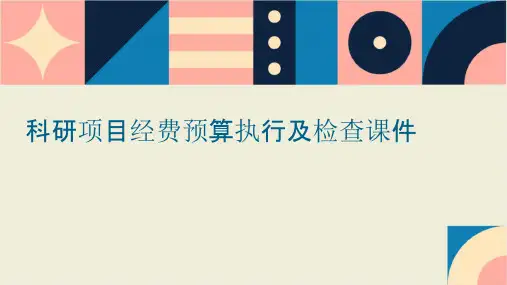 科研项目经费预算执行及检查课件