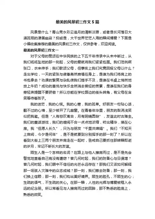 最美的风景初三作文5篇