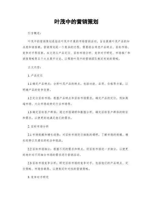 叶茂中的营销策划