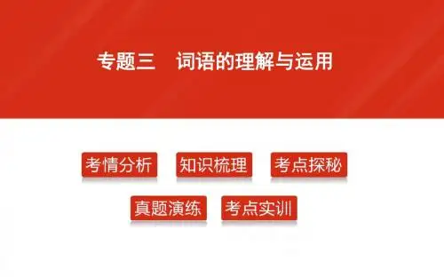 中考语文复习课件：积累与运用专题3词语的理解与运用(共86张幻灯片)