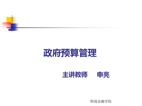 第二章政府预算收支分类