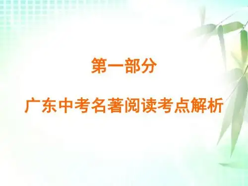 中考名著阅读考点解析 (共70张PPT)