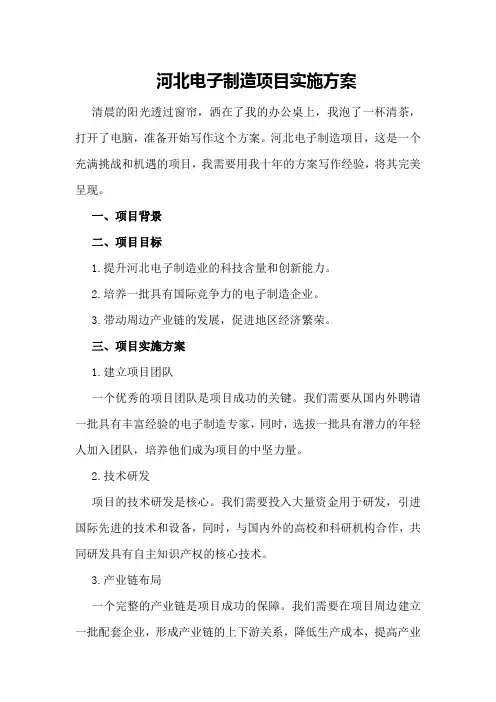河北电子制造项目实施方案