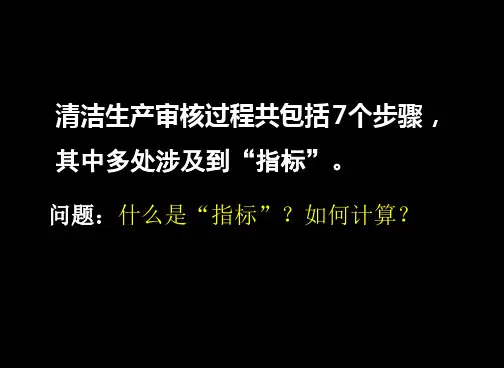 企业清洁生产清洁生产评价指标体系