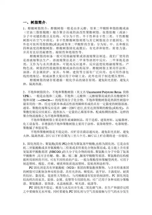 树脂基础知识