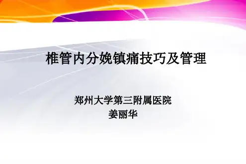 硬膜外无痛分娩技巧2018-12-三亚