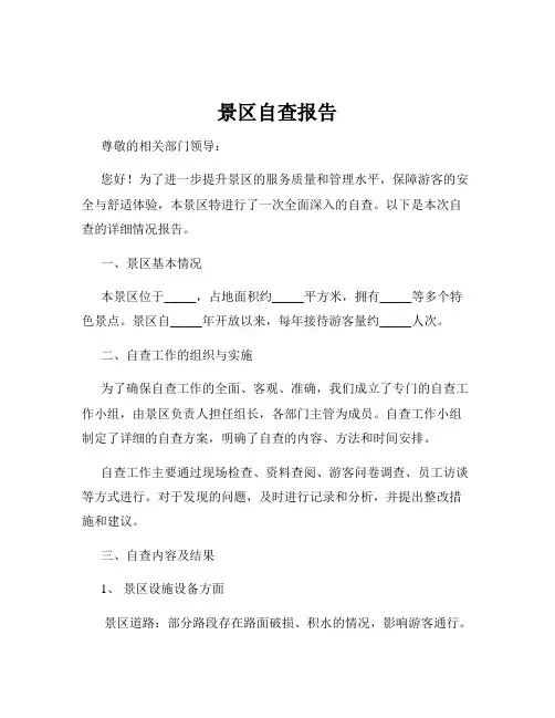 景区自查报告