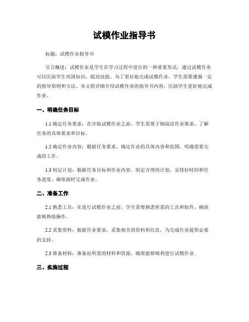 试模作业指导书