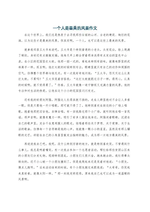一个人是最美的风景作文