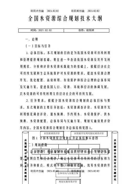 全国水资源综合规划技术大纲之欧阳术创编