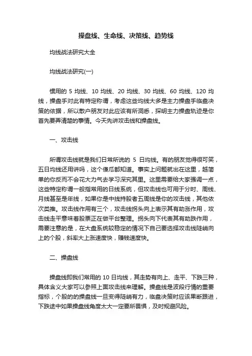 操盘线、生命线、决策线、趋势线