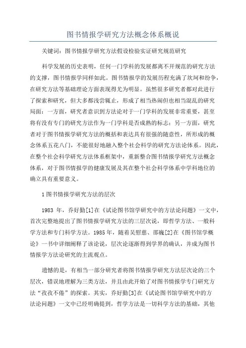 图书情报学研究方法概念体系概说
