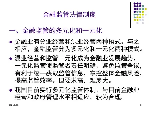 金融监管法律制度PPT课件