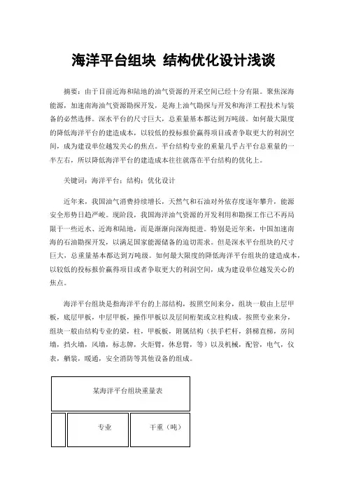 海洋平台组块结构优化设计浅谈