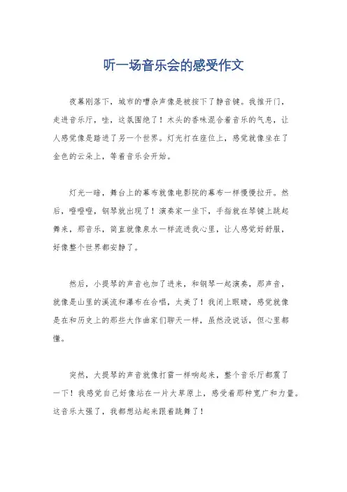 听一场音乐会的感受作文