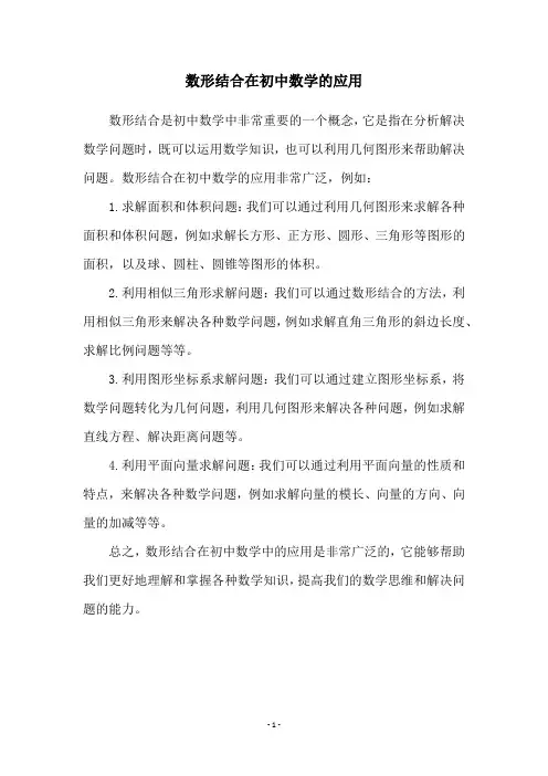 数形结合在初中数学的应用