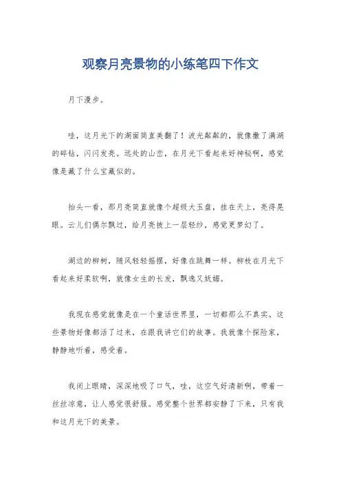 观察月亮景物的小练笔四下作文