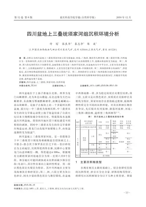 四川盆地上三叠统须家河组沉积环境分析