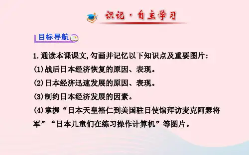 九年级历史下册第4单元主要资本主义国家的发展变化第11课日本成为世界经济强国课件岳麓版
