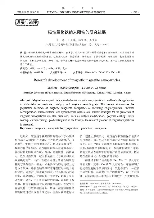 磁性氧化铁纳米颗粒的研究进展