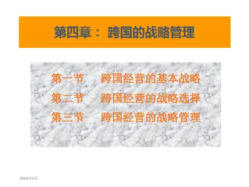 跨国战略管理跨国公司管理