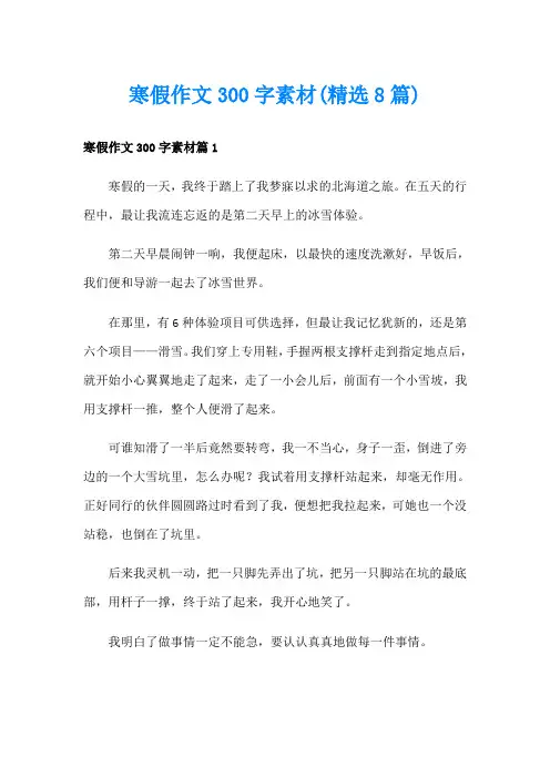 寒假作文300字素材(精选8篇)
