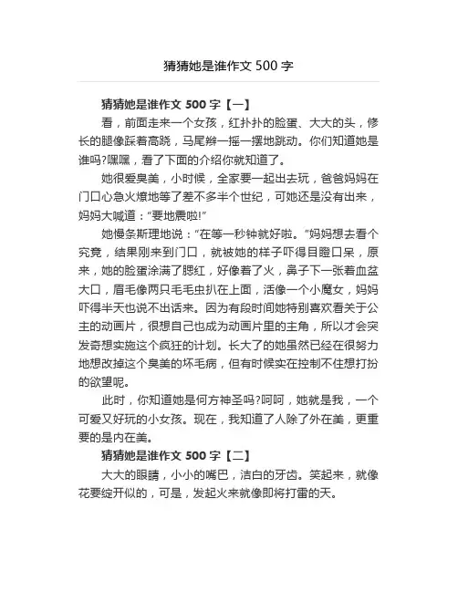 猜猜她是谁作文500字