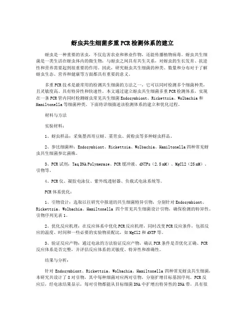 蚜虫共生细菌多重PCR检测体系的建立