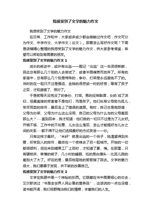 我感受到了文学的魅力作文