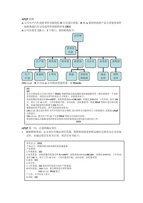 APQP案例
