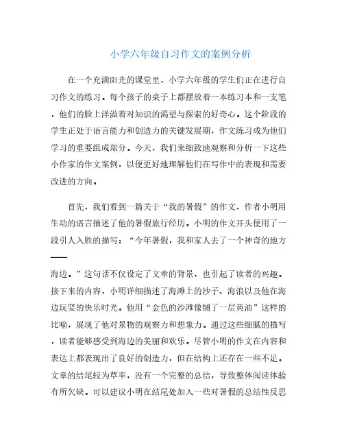 小学六年级自习作文的案例分析
