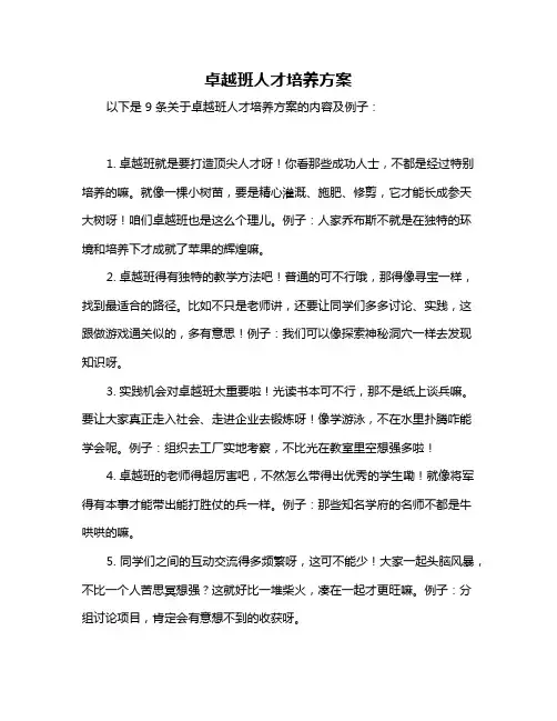 卓越班人才培养方案