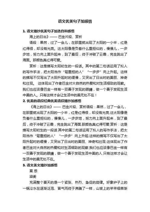 语文优美句子加感悟