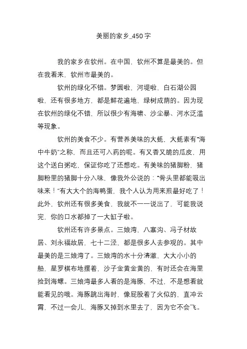 美丽的家乡_450字