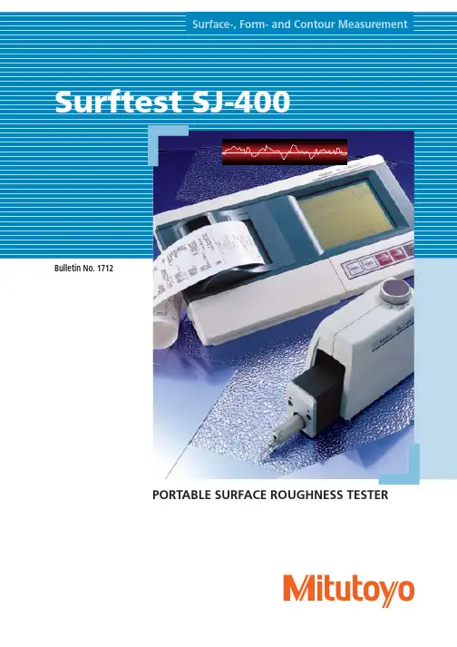 三丰SURFTEST SJ-400系列便携式表面粗糙度测量仪-产品手册说明书