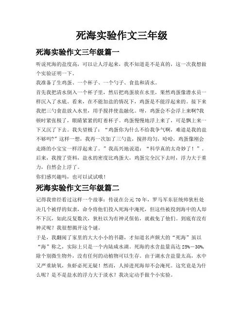 死海实验作文三年级