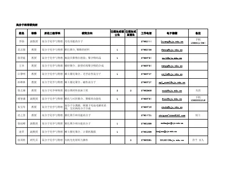 浙大高分子系导师