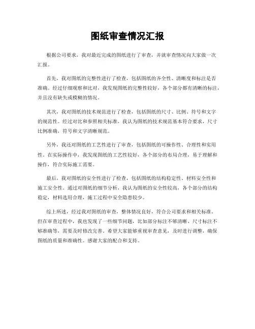 图纸审查情况汇报